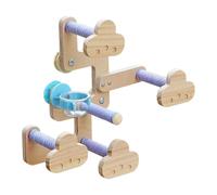 MZRAN Wooden Bird Gym Cotton Rope Perches for Parrots Featuring Stable Base and Social Fun Interaction Option Cotton Rope for Climbing and Flying Exercises on a Natural Wood Gym