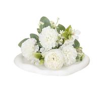 MZSKLW Artificial Hydrangea Bouquet 6 Heads Classic Hydrangea Peony Artificial Flower Simulation Home Wedding Bridal Bouquet Fake(White,3PC)