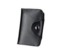 MZSKLW Card Holder Real Leather Credit Card Holder Men Wallet Small Pouch Money Bag Big Capacity Cardholder Case Genuine Wallets Pochette(Black)
