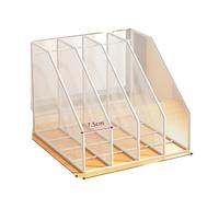 MZSKLW Desk Organiser Metal File Rack Office Desk Shelf Standing Desktop Folder Box Storage Data Stationery Organizer(4T-White)