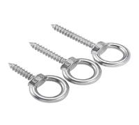 MZSKLW Screw Eyes 304 Stainless Steel Eye Nut Screw Round Ring Hook M4 M5 M6 M8 M10 M12(50mm,M5 (1Pcs))
