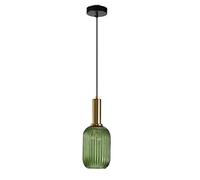 MZStech Modern Chandelier Light,Gold Copper Pendant Light Socket with Green Glass Pendant Lamp Shade,LED Hanging Lamp