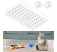 MZSX 10pcs Toy Blockers For Under Sofa, Clear Toy Blockers for Under Sofa with No-Trace Adhesive Tape, Toy Blocking Straps Sectional, Stop Toy Going Under Couch, Blocking Board, Block Dust (28cm)