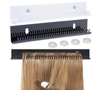 MZSX 2 pcs Hair Extension Holder, Acrylic Hair Color Rack Display, for Braiding Extension Organizer Hair Display Rack, Management, Portable Storage (Black * 1+White * 1)