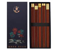 MZSX Chopsticks, Gift Set, High-end Luxurious Professional Design, Super Strong Healthy, Reusable, Japanese Chinese Chop Sticks with Wave Pattern