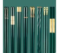 MZSX Chopsticks, Gift Set, High-end Luxurious Professional Design, Super Strong Healthy, Reusable, Japanese Chinese Chop Sticks with Wave Pattern