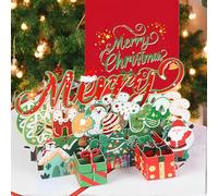 MZSX Christmas 3D Greeting Cards, 15 * 20cm, Christmas Gifts Cards for Friends, Family Christmas Party Gift Cards Decorations, for Winter Christmas Season, Holiday Cards, Gifts Cards, Kids, Women