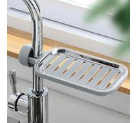 MZSX Clip-on Bathroom Soap Holder, Adjustable Shower Rail Soap Dish, for Rail 16-27mm Sponge Holder Soap Dish Holder Kitchen Sink Storage Rack, for Tube Pipe Rod Pole Bathroom Kitchen Sink