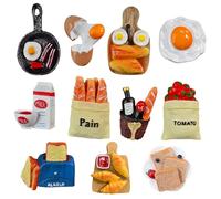 MZSX Decorative Refrigerator Magnets, 3D Food Resin food Magnets, Kid's Drawing, Magnetic Whiteboard, Photo, Map, Office Magnets, Home Decoration, Dry Erase Board, 6x6cm, 11Pcs