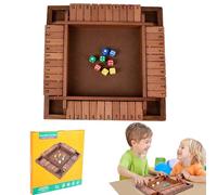 MZSX Wooden Board Game with Dice, 1-4 Player Shut the Box Dice Game Math Skills Educational Montessori Toy, Family Education Game