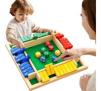 MZSX Wooden Board Game with Dice, 1-4 Player Shut the Box Dice Game Math Skills Educational Montessori Toy, Family Education Game for Kids