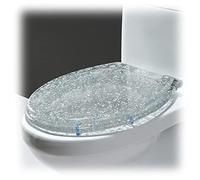 MZTYH Toilet Seat Soft Close, Oval Glitter, Easy to Clean, Quick Release, Durable Resin, Ergonomic Design