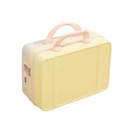 MZTZHVNVGK 14 Inch Mini Travel Suitcase Cosmetic Box Hand Luggage Organizer Case Small Boarding Case with Password Lock Strap on Luggage(Yellow and Pink)