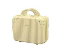 MZTZHVNVGK 14 inch Mini Travel Suitcase Cosmetic Box Hand Luggage Organizer Makeup Case Small Password Box Boarding Case for Women Girls(Light Yellow)
