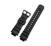 MZTZHVNVGK 16mm Black Resin Watch Strap, Men Replacement Wrist Band Compatible With Casio Compatible With G-SHOCK AW-591/590/5230/282B, AWG-M100/101, G-7700/7710(Black Buckle)