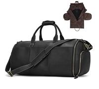 MZTZHVNVGK Crazy Horse Leather Folding Suit Bag Man Business Travel Bag with Shoe Pocket Clothes Cover Luggage Duffel Bag Man Bag for Suits(1)