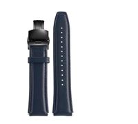 MZTZHVNVGK Fit For Casio AE1200 A158W/A168/f91w/AE-1200WHD/A158/A159/A169 Series Strap Vintage Leather Watch Band Retro Bracelet 18mm(A-blue-black a)