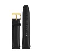 MZTZHVNVGK Fit For Casio AE1200 A158W/A168/f91w/AE-1200WHD/A158/A159/A169 Series Strap Vintage Leather Watch Band Retro Bracelet 18mm(Black-gold)