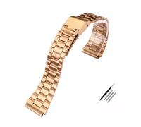 MZTZHVNVGK Retro Small Square Metal Watchband Strap Fit For Casio A158WA A168 / A159 / A169 / B650 / AQ230 Stainless Steel Bracelet 18mm(A rose gold)