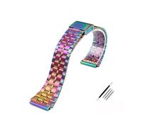 MZTZHVNVGK Retro Small Square Metal Watchband Strap Fit For Casio A158WA A168 / A159 / A169 / B650 / AQ230 Stainless Steel Bracelet 18mm(B Multicolored)