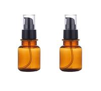 MZUU 2PCS 80ML/2.7OZ Empty Refillable Plastic Amber Pump Bottles with Pump Vial Cosmetic Cleansing Oil Emulsion Essence Cream Lotion Essential Oil Pump Dispenser Vial Container Jars