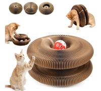 mzvoo Kitty Kurlz,Kitty Kurlz Cats Toy, Foldable Accordion Cat Toy,Magic Organ Cat Scratcher Board for Indoor,with Bell Balls and Track Adventure,Interactive Mental Physical Exercise