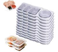 mzvoo Snack Pots 2 Compartments,mini Snack Containers with Lids,snack Box with Compartments,snack Packs Reusable,snack Packs,reusable Snack Pack Containers,for Sauce Condiment and Dip