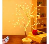 mzvoo Tree lamp,Fairy Light Twigs,twig Christmas Tree with Lights,Living Room Christmas Decorations,108L LED Birch Tree Lamp with Remote Control - 8 Lighting Modes Decorative Twig Lights,-A