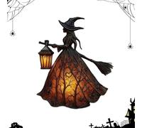 mzvoo Witch lamp,Gothic lamp,Witches hat,Halloween Witch Stained Gothic hat led ,Glowing Hats with led Lights,Halloween,Enchanted-A