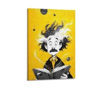 MZXVBUC Cartoon Einstein Poster Poster Decorative Painting Canvas Wall Posters And Art Picture Print Modern Family Bedroom Decor Posters 24x36inch(60x90cm)