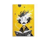 MZXVBUC Cartoon Einstein Poster Poster Decorative Painting Canvas Wall Posters And Art Picture Print Modern Family Bedroom Decor Posters 16x24inch(40x60cm)