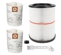 MZY LLC 1 Pack 17816 Filter for Craftsman Shop Vac Filter Cartridge Filter Replacement with 2 Pack CMXZVBE38749 General Purpose Shop Vacuum Dust Collection Bags for 16 and 20 Gallon Shop Vacuums