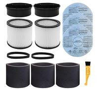MZY LLC 90304 Replacement Filters for Shop Vac Filters 90304, 90350, 90333 Wet Dry Vac Filter with Lid, 90585 Foam Sleeve Filter, 9010700 Dry Filter, fits Most 5 Gallon Up Wet/Dry Vacuum Cleaners
