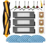MZY LLC Replacement Parts for Ecovacs Deebot OZMO 920/950/T5/T8/T8 AIVI/T8 Max/N7/N8+/N8 Pro/N8 Pro Vacuum, Includes 1 Main Brush, 3 HEPA Filters, 3 Side Brushes, 3 Mop Pads, 3 Dust Bags