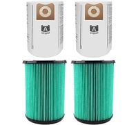 MZY LLC VF6000 5-Layer Replacement Filters for Ridgid Vacuum, 2 Pack Filters + 2 Pack Bags