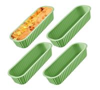MZYFDC 1/4Pcs Mini Rectangular Silicone Pans for Bread Toast Cake Baking Molds Non-Stick Brownie Mould Loaf Pastry Tool(4Pcs Green)