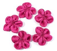 MZYFDC 10Pcs 6cm Satin Artificial Fabric Flowers Patch Applique Wedding Dress DIY Bride Hair Veil Clothes Headwear For Clothing Wedding DIY(Pink)