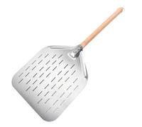 MZYFDC 12In Stainless Steel Pizza Shovel Peel Perforated Wooden Handle Baking Paddle Turners Professional Oven Accessorie