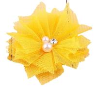 MZYFDC 20PCS 6.5CM Chiffon Lace Trim Patch Applique Mesh Fabric Wedding Dress DIY Flowers Bride Hair Veil Clothes For Clothing Wedding DIY(Yellow)