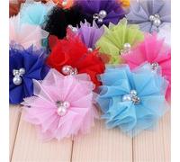 MZYFDC 20PCS 6.5CM Chiffon Lace Trim Patch Applique Mesh Fabric Wedding Dress DIY Flowers Bride Hair Veil Clothes For Clothing Wedding DIY(MULTI)