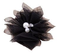 MZYFDC 20PCS 6.5CM Chiffon Lace Trim Patch Applique Mesh Fabric Wedding Dress DIY Flowers Bride Hair Veil Clothes For Clothing Wedding DIY(Black)