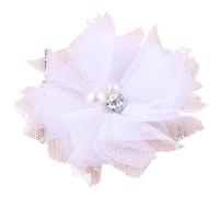 MZYFDC 20PCS 6.5CM Chiffon Lace Trim Patch Applique Mesh Fabric Wedding Dress DIY Flowers Bride Hair Veil Clothes For Clothing Wedding DIY(White)