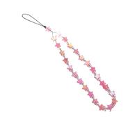 MZYFDC Beaded Mobile Phone Lanyard Pendant Star Beaded Phone Chain Y2K Sparkling Heart Strap Anti-Lost Colorful Mobile Lanyard Bag(Pink-star)