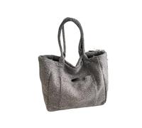 MZYFDC Felt Fabric Big Tote Bags For Women Winter Latest Trend Handbags Soft Pure Color Large Capacity Shopper Casual Totes Ladies For Firewood Toys Books Clothes Newspapers(GRAY)