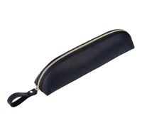 MZYFDC Leather Zipper Pencil Case Extended Version Large Capacity Pen Bag Retro Cowhide Student Stationery Storage Box(Black)