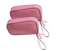 MZYFDC Portable Double Layer Travel Digital Product Storage Bag USB Data Cable Manager Earphones Mobile Power 1pcs(2PC Pink)