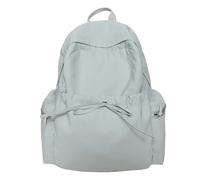 MZYFDC School Bag Student Backpack Women's Lightweight Backpack Solid Color Simple Bow Casual Travel Backpack(Blue)
