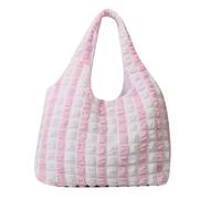 MZYFDC Winter Plush Bag Handbag Pleated Cloud Bag Female Candy Color Large Capacity Shoulder Handbags Shopping Girls Pouch Tote Bolsas(Pink)