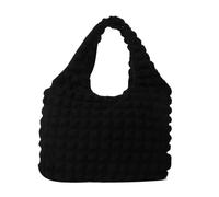 MZYFDC Winter Plush Bag Handbag Pleated Cloud Bag Female Candy Color Large Capacity Shoulder Handbags Shopping Girls Pouch Tote Bolsas(Black)
