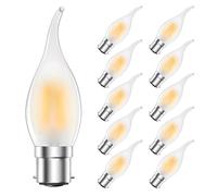 MZYOYO Bayonet Light Bulb,4W B22 LED Bulb,Bayonet Candle Light Bulbs,Vintage BC Bayonet Cap Light Bulbs,Warm White 2700K,Equivalent 40 Watt,Frosted,for Chandeliers,Pack of 10